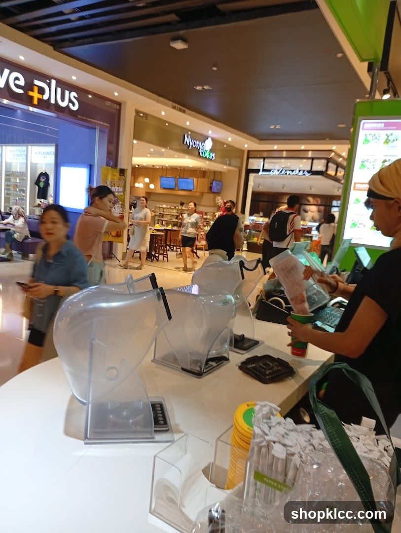 Food court counter with menu