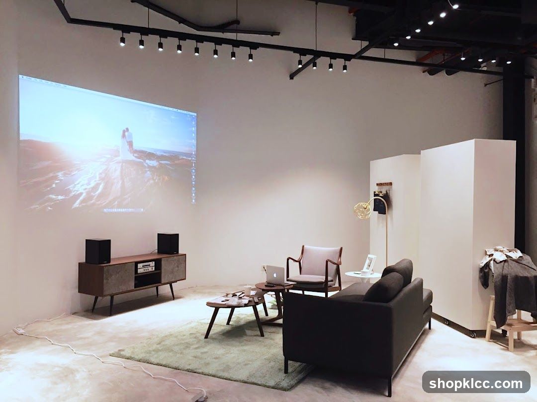 Modern Living Space with Projection