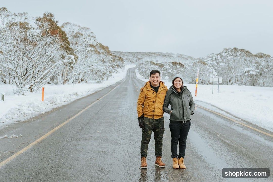 Couple on Snowy Road