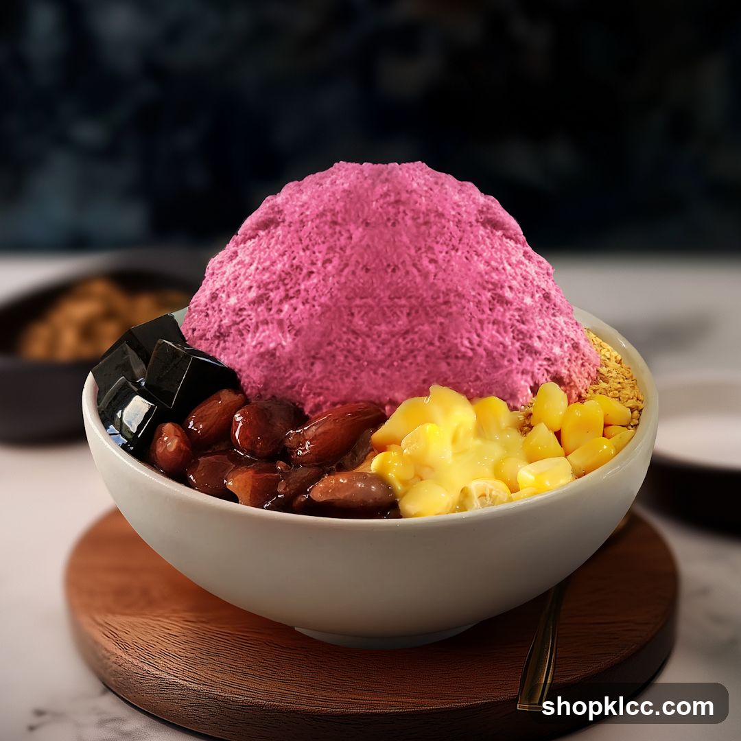 Bowl of shaved ice dessert