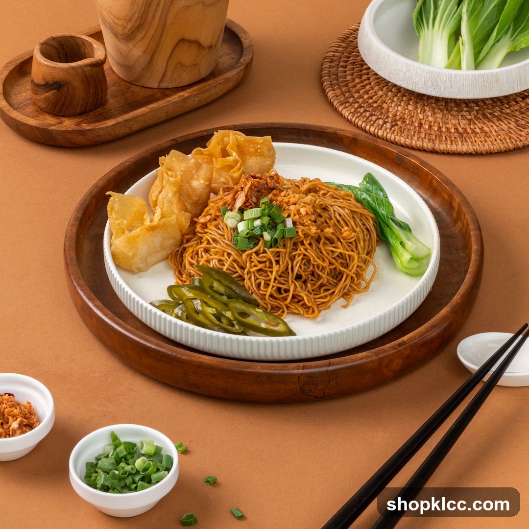 Noodle Dish with Wontons