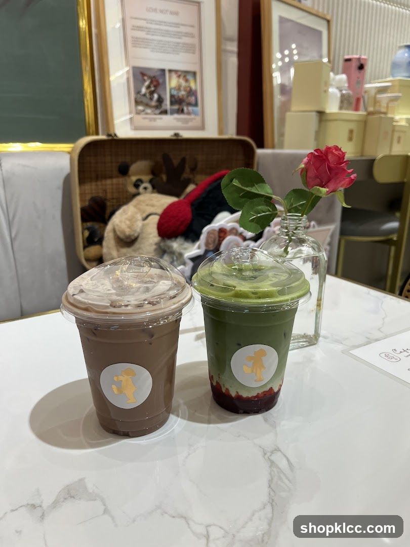 Two drinks on a table