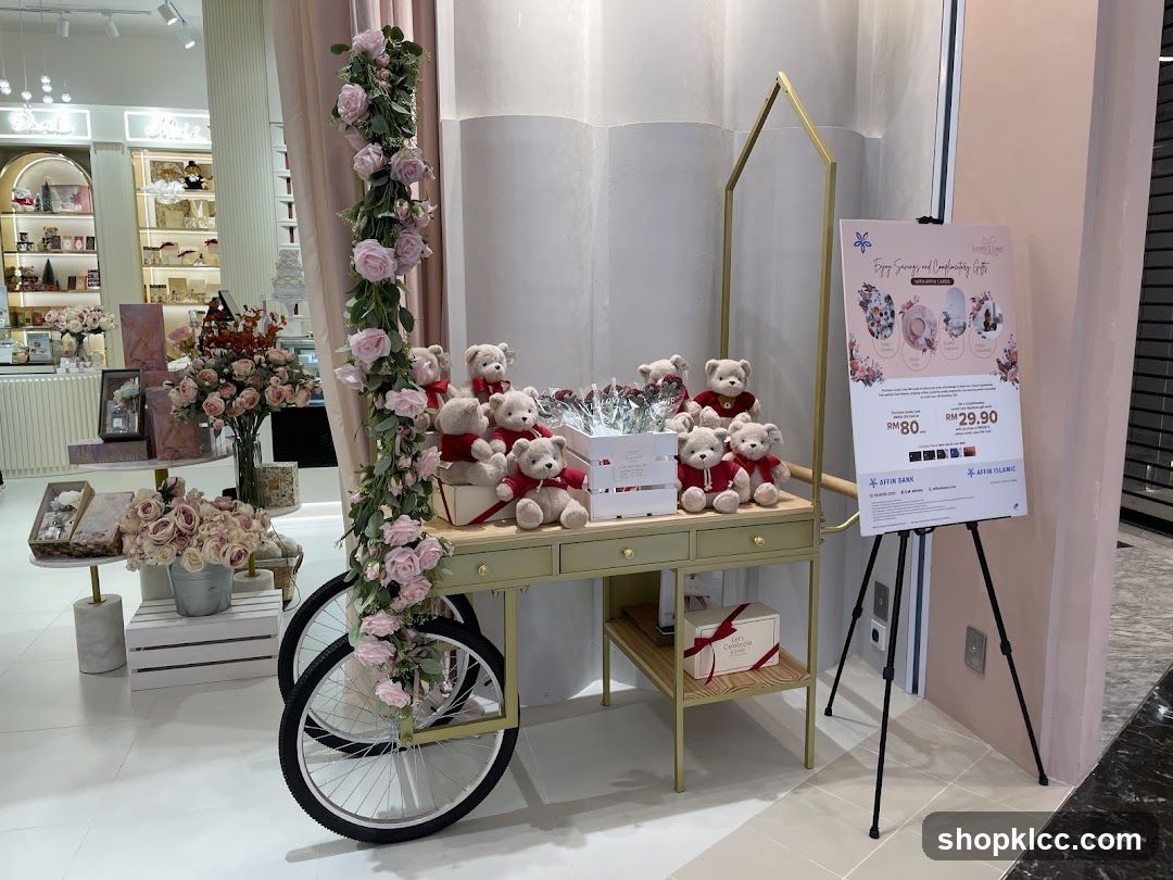 Teddy Bear Display with Promotional Poster