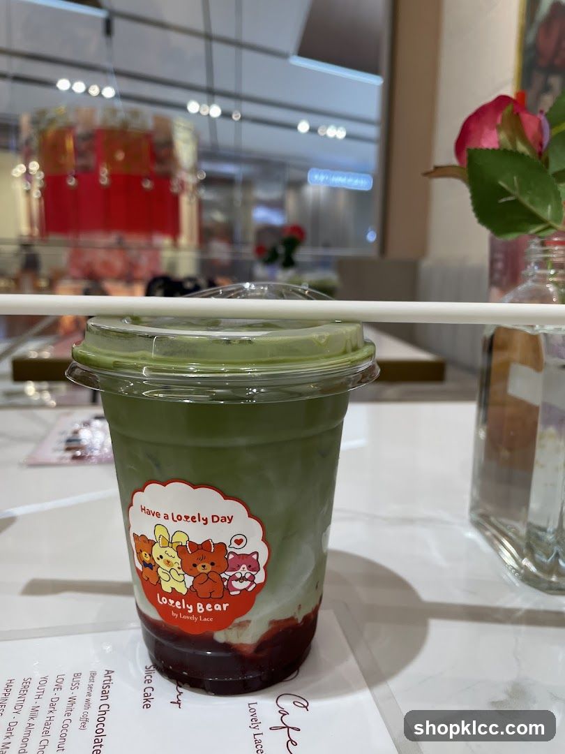 Matcha Drink with Strawberry Syrup