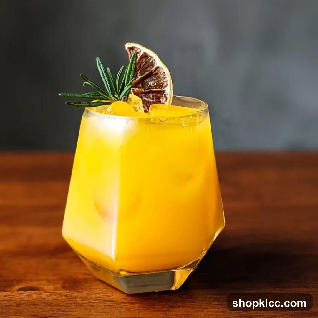 Orange Cocktail with Rosemary and Dried Orange Slice