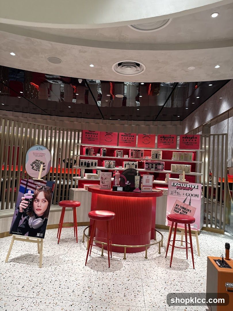 Cosmetics display with promotional materials