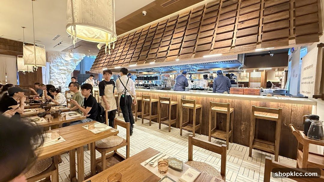 Restaurant Interior with Open Kitchen