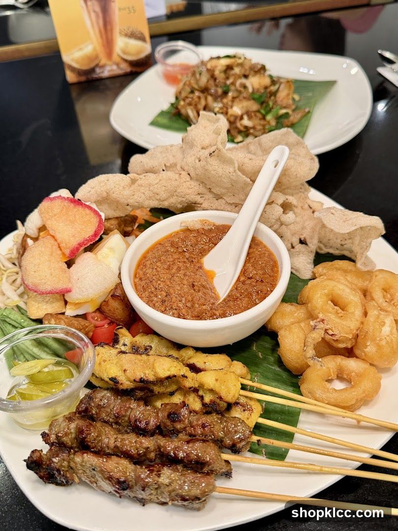 Platter of Satay and Fried Calamari
