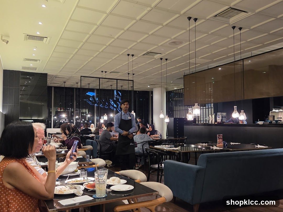 Restaurant Interior with Diners and Staff