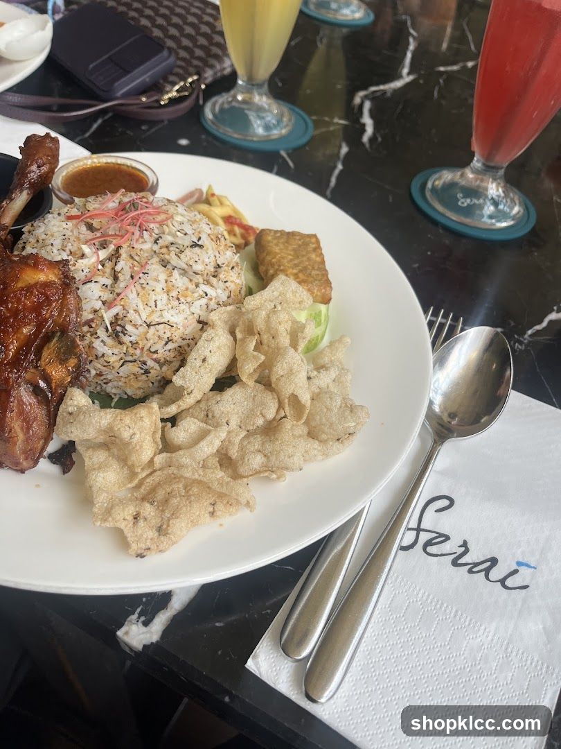 Nasi Lemak with Chicken and Tempeh