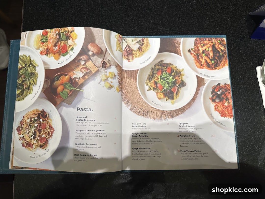 Pasta Menu