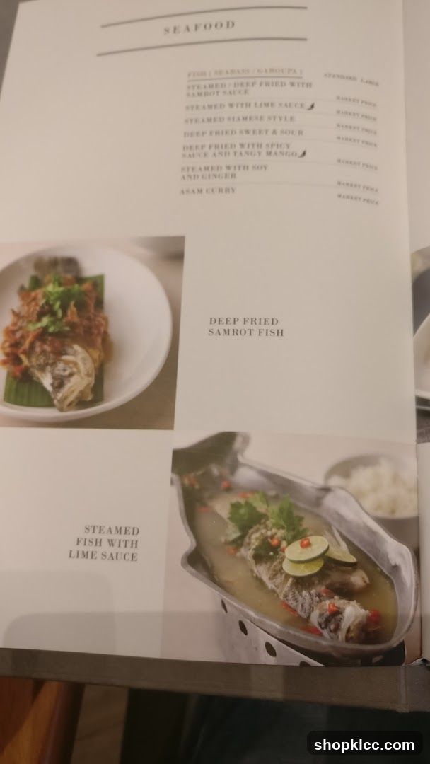 Seafood Menu