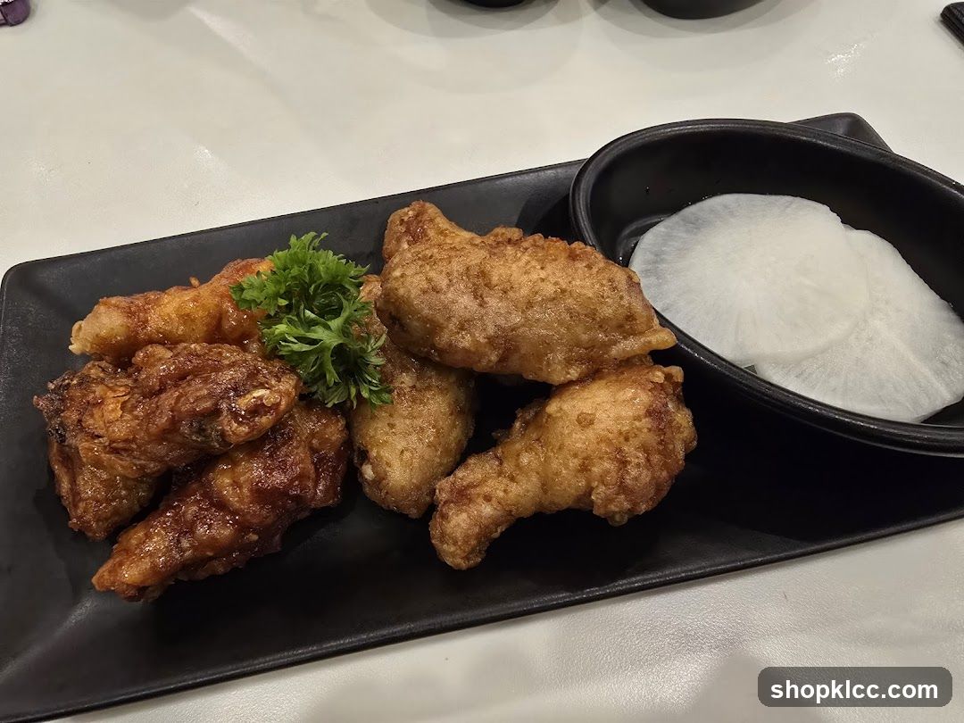 Fried Chicken Wings with Pickled Radish