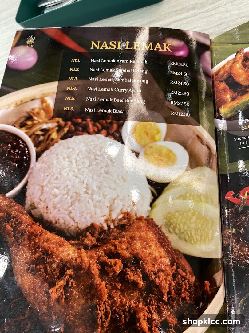 Nasi Lemak Menu