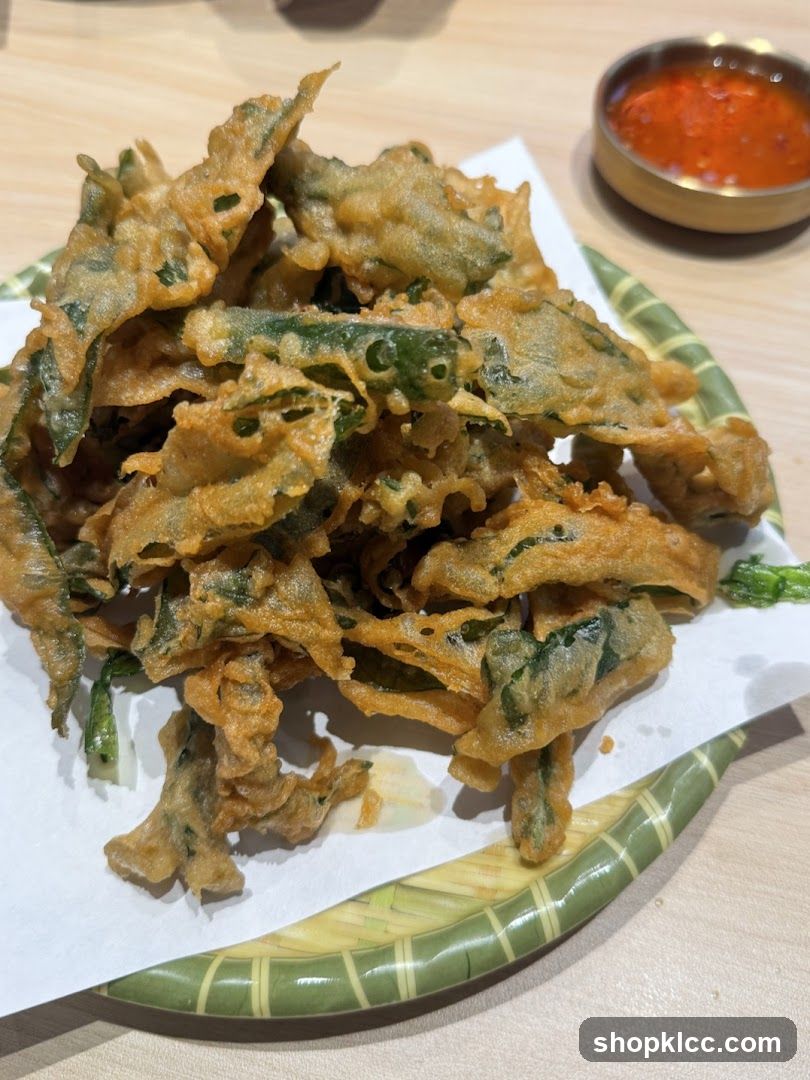 Fried Green Leaves with Dipping Sauce