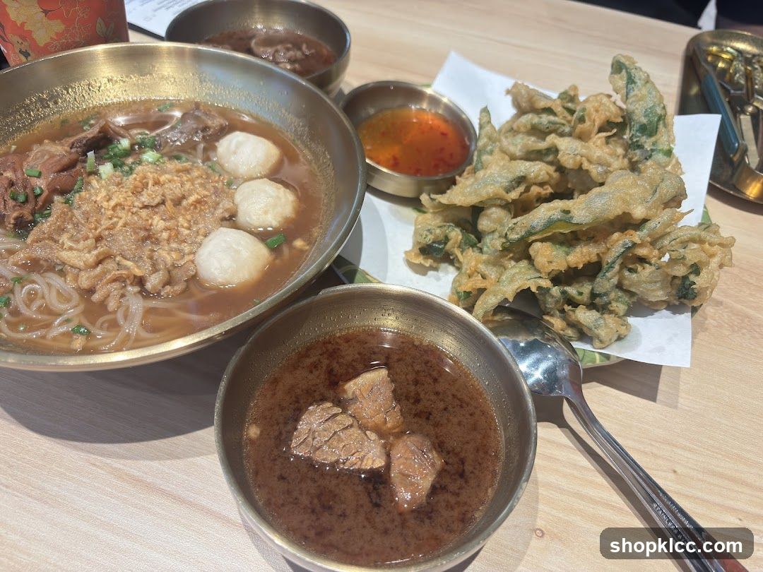 Noodle Soup and Fried Greens