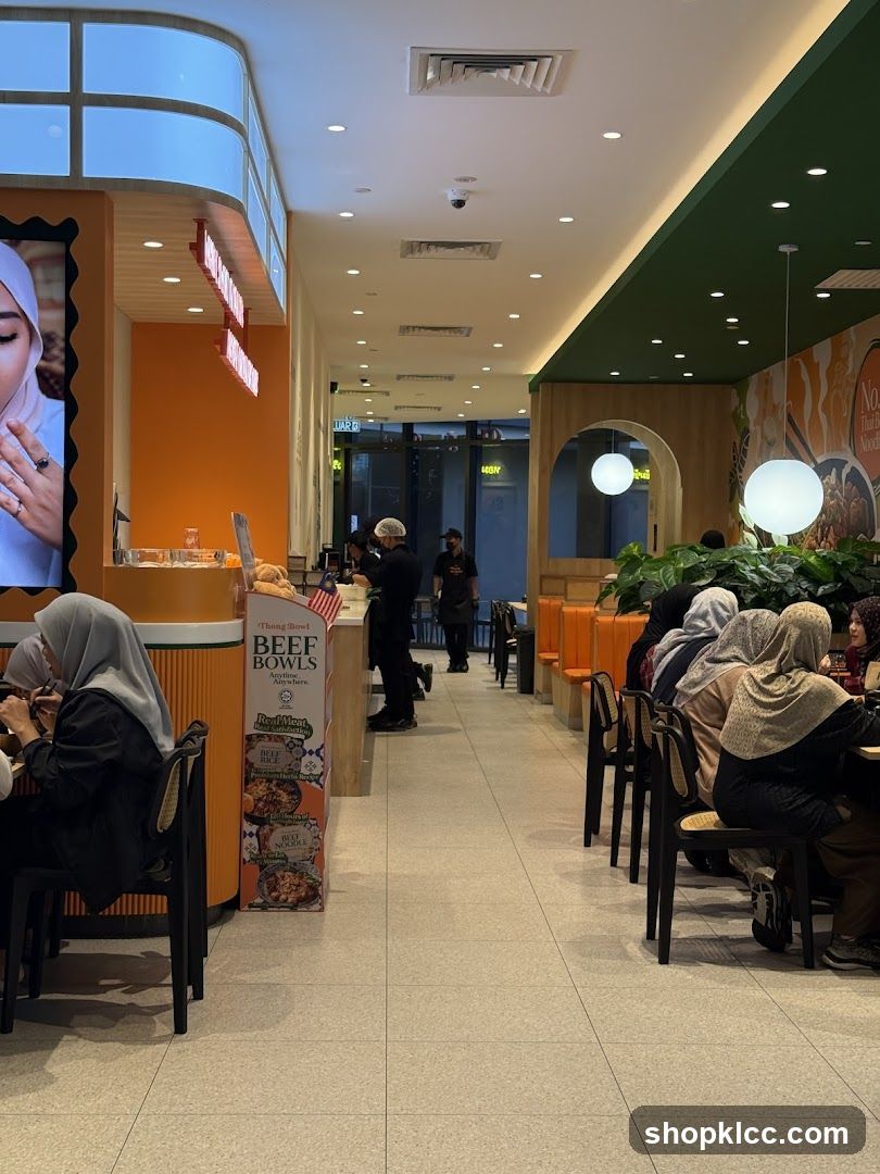 Restaurant Interior with Seating and Menu Display