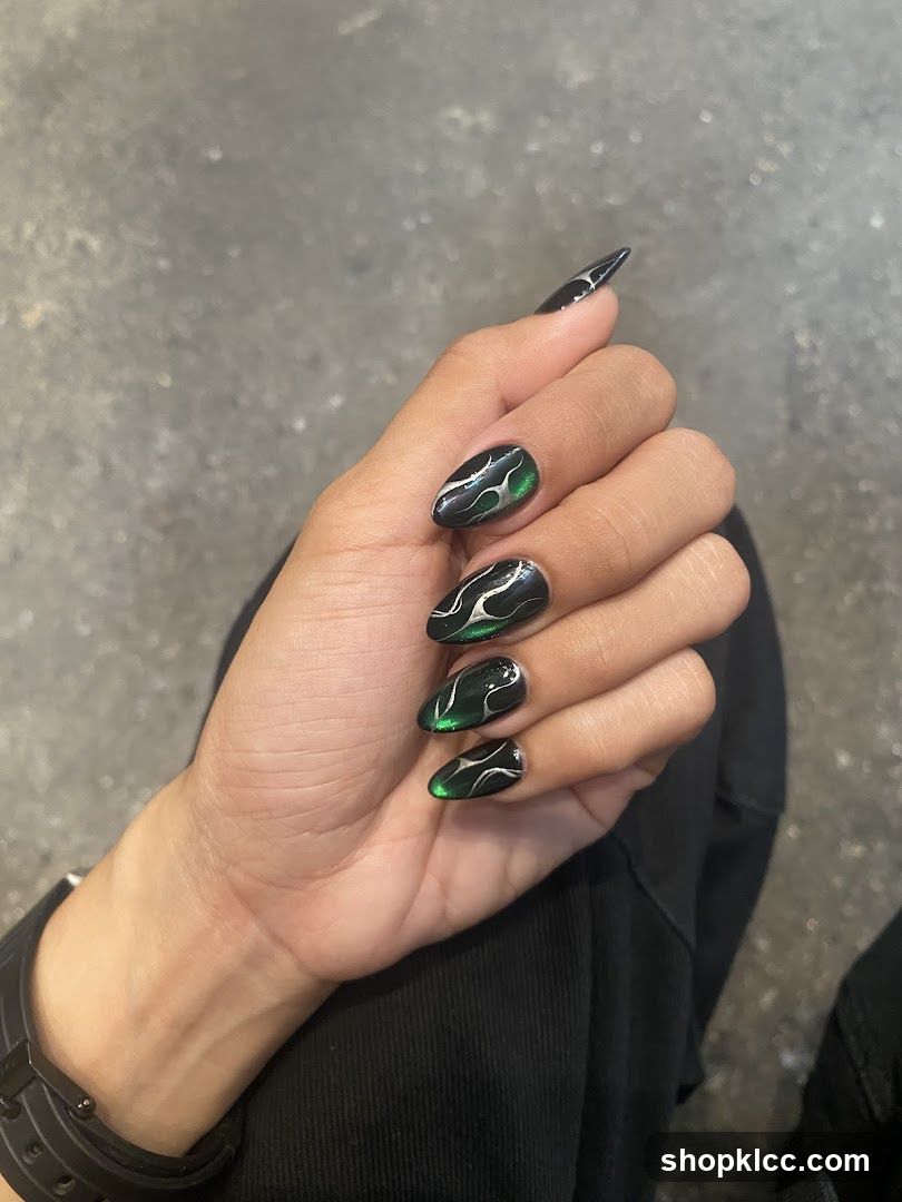 Nails with flame design