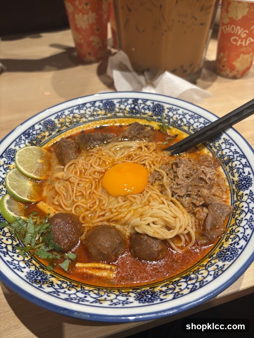 Noodle Soup with Beef and Meatballs