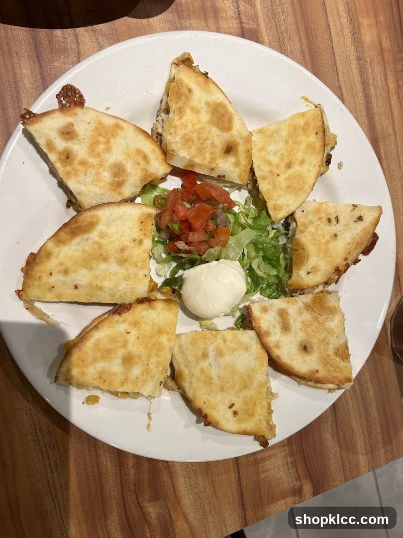 Quesadillas with Pico de Gallo and Sour Cream