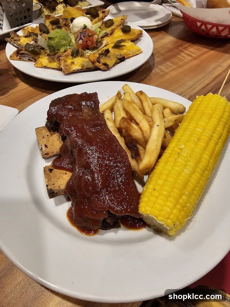 BBQ Ribs with Fries and Corn