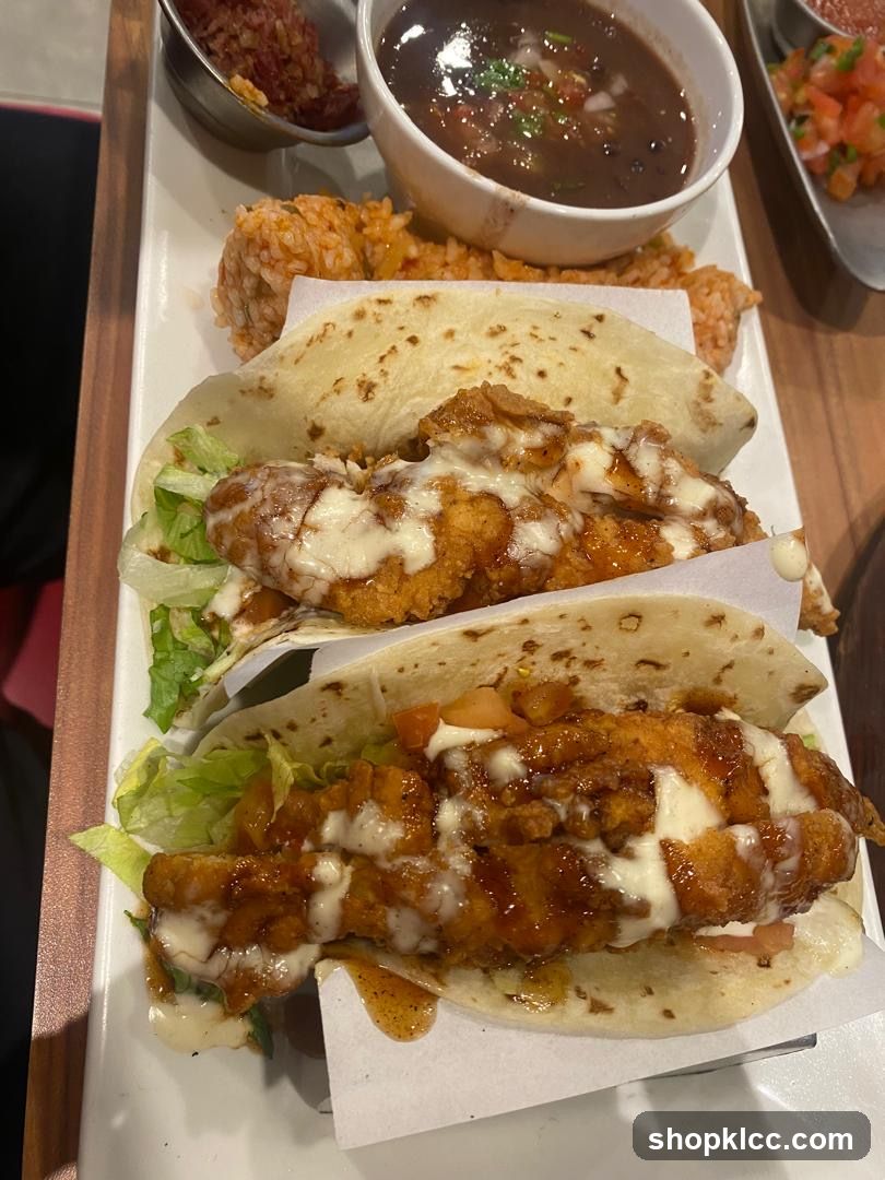Chicken Tacos with Rice and Beans