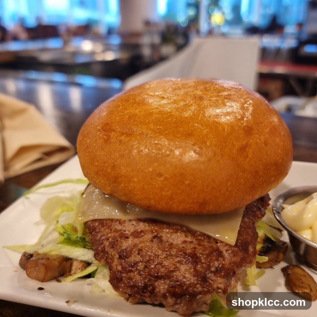 Burger with Cheese and Mushrooms
