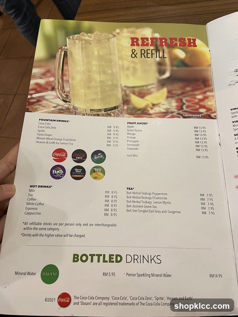 Refresh & Refill Menu