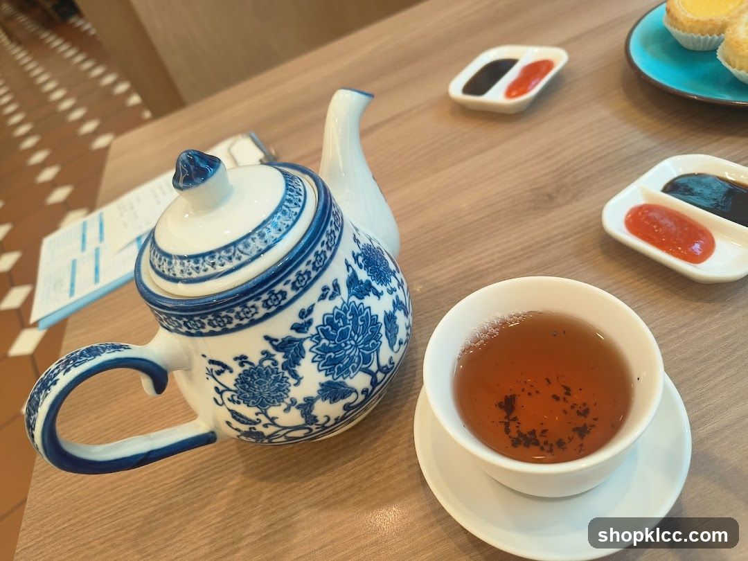 Tea set with pastries