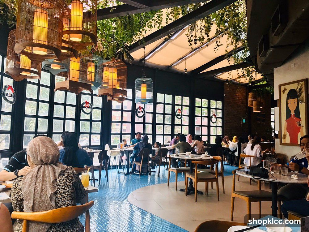 Restaurant Interior with Birdcage Chandeliers