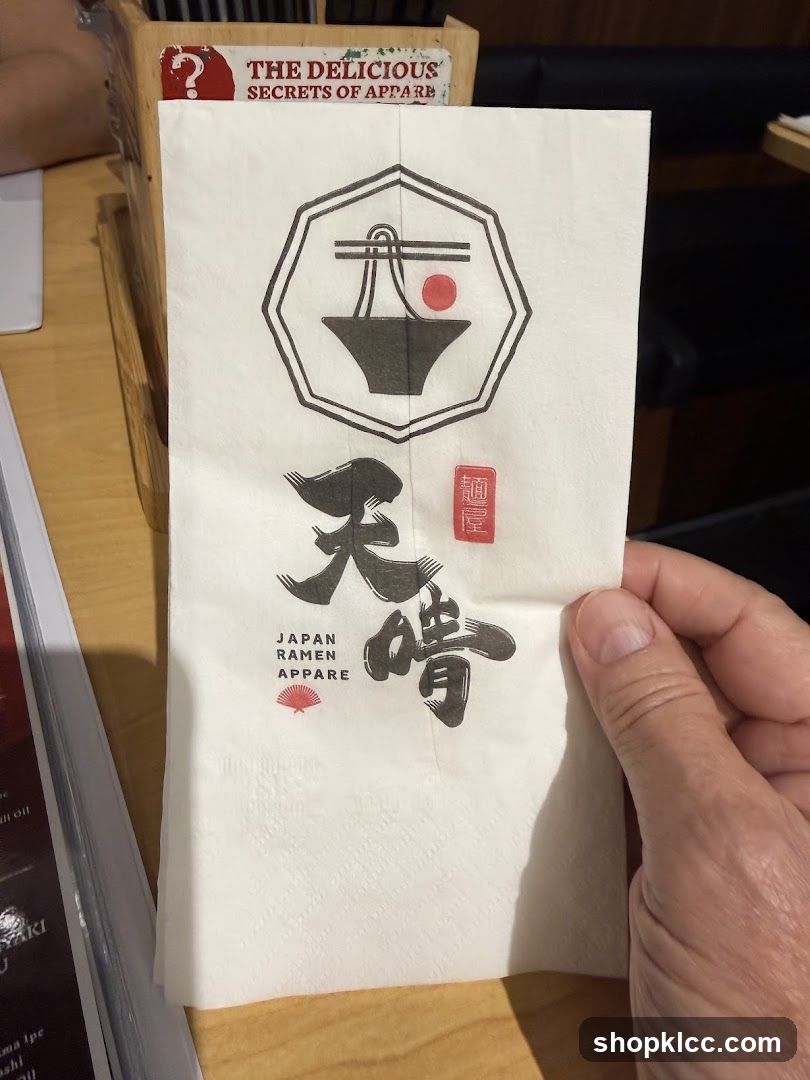 Napkin with Ramen Shop Logo