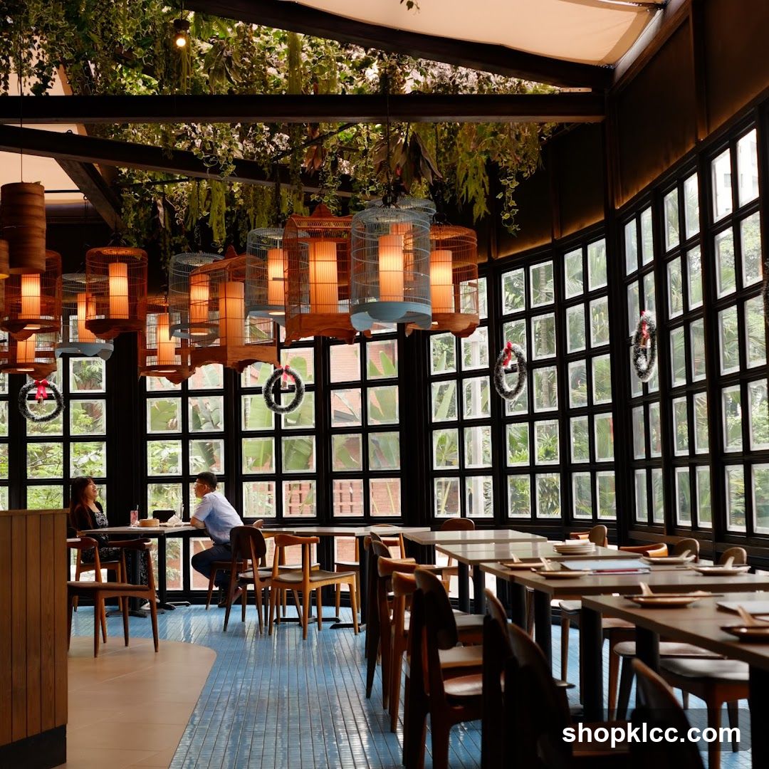 Restaurant Interior with Birdcage Chandeliers