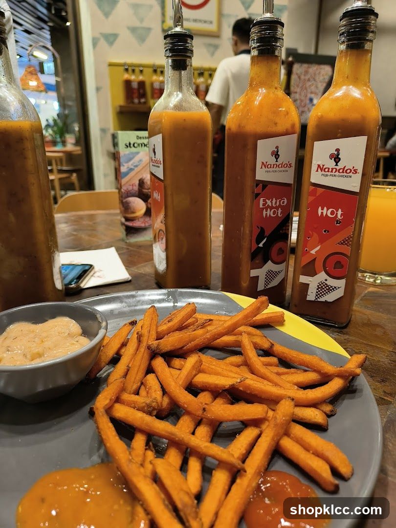 Nando's Sauces and Sweet Potato Fries