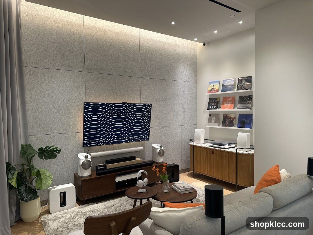 Modern living room setup with audio equipment