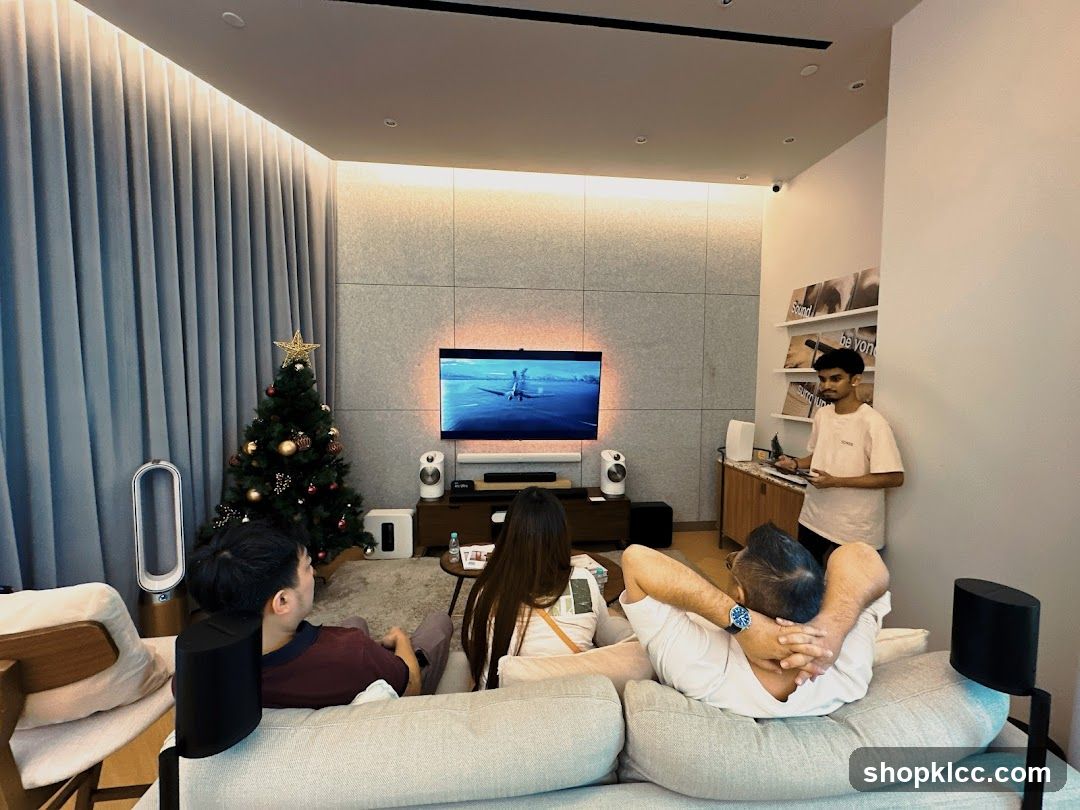 People watching TV in a modern living room