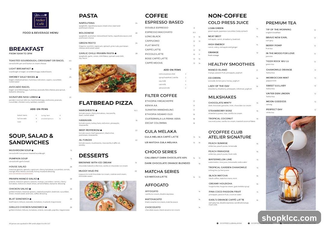 Food & Beverage Menu
