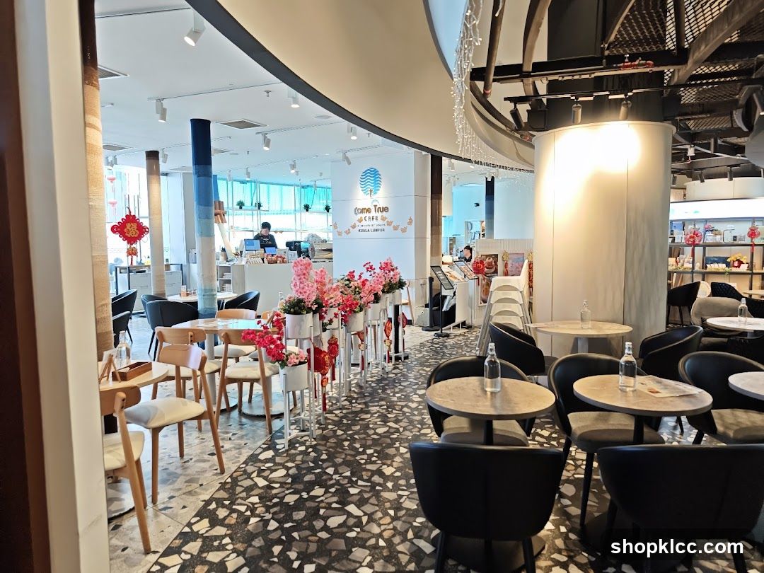 Cafe Interior with Seating and Decorations