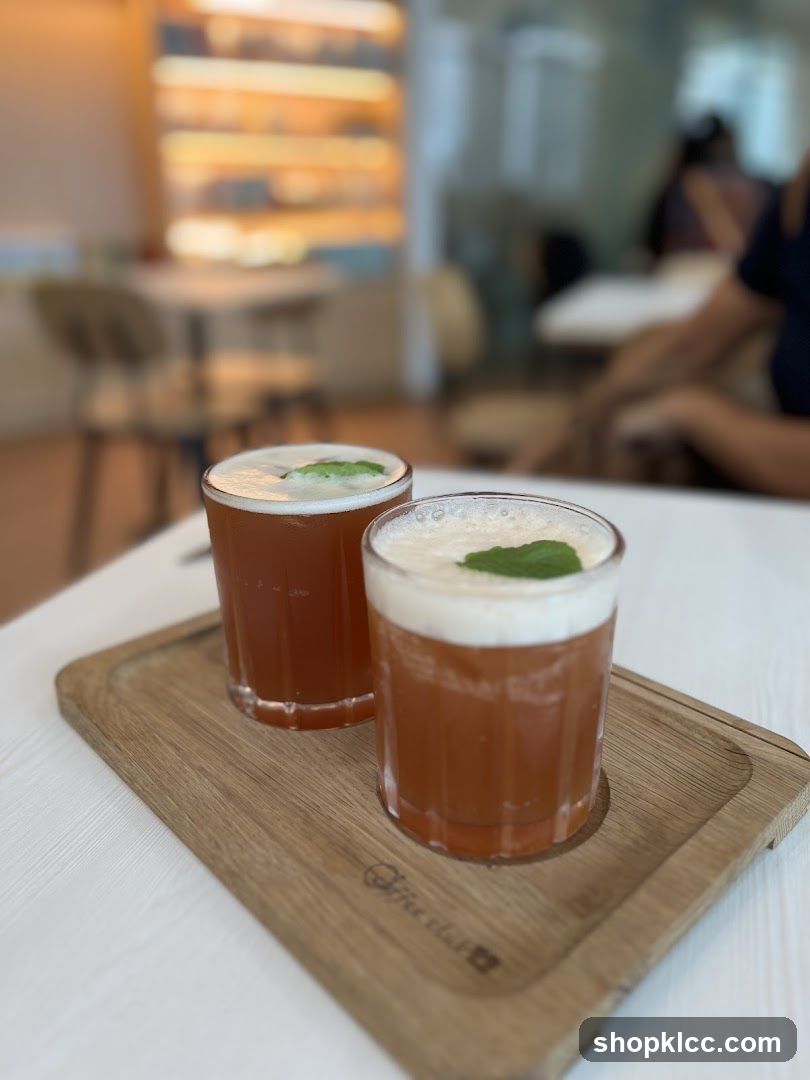 Two drinks on a tray