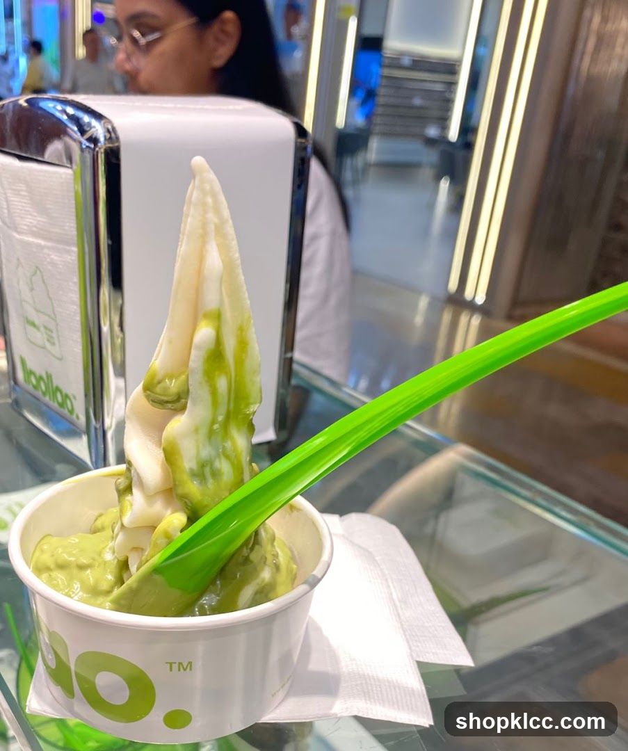 Soft Serve Ice Cream with Matcha Drizzle