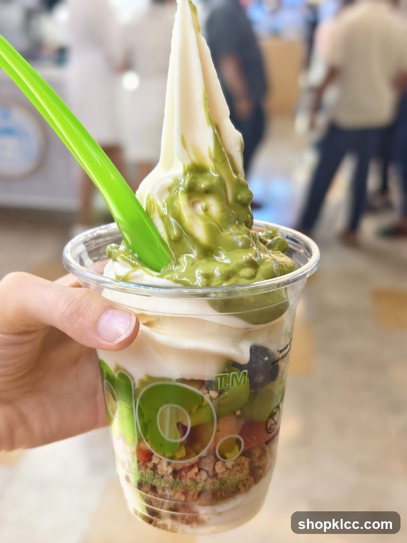 Yogurt Parfait with Matcha Drizzle
