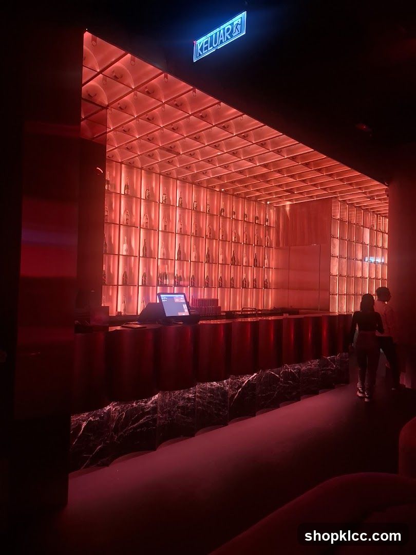 Bar Interior with Red Lighting