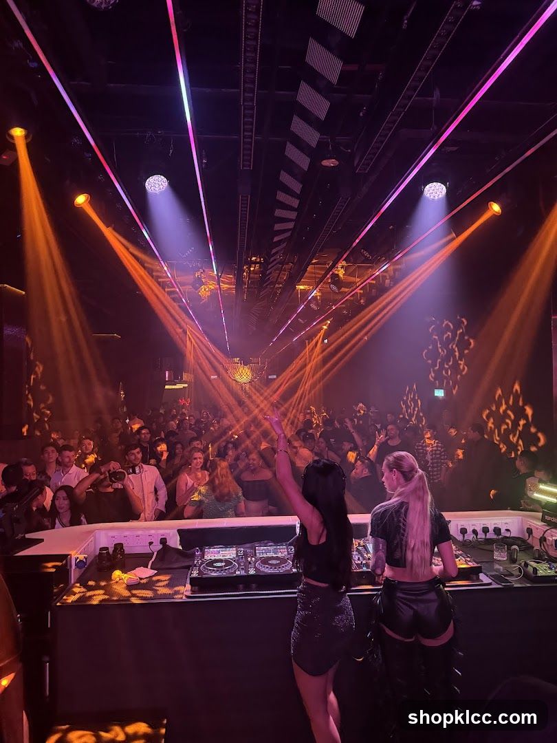 Nightclub with DJs and Crowd