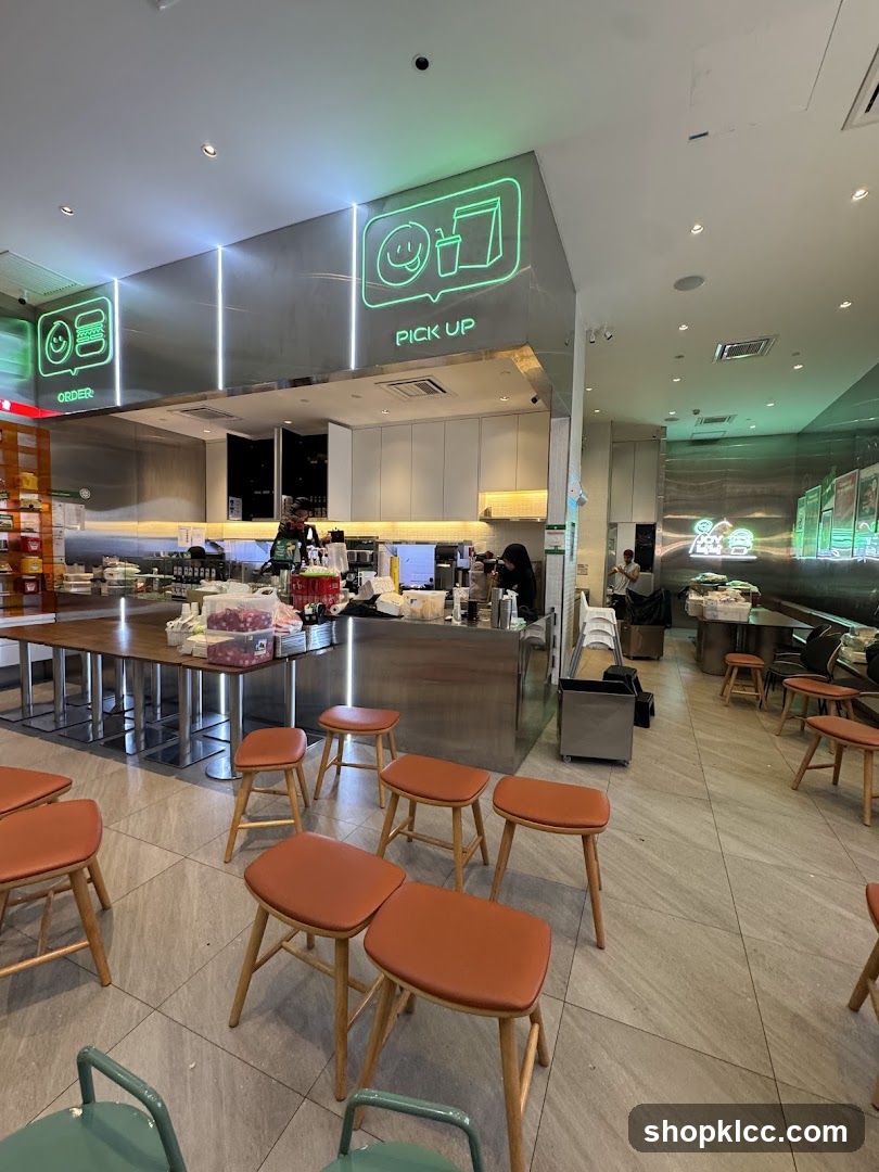 Restaurant Interior with Order and Pick Up Signs