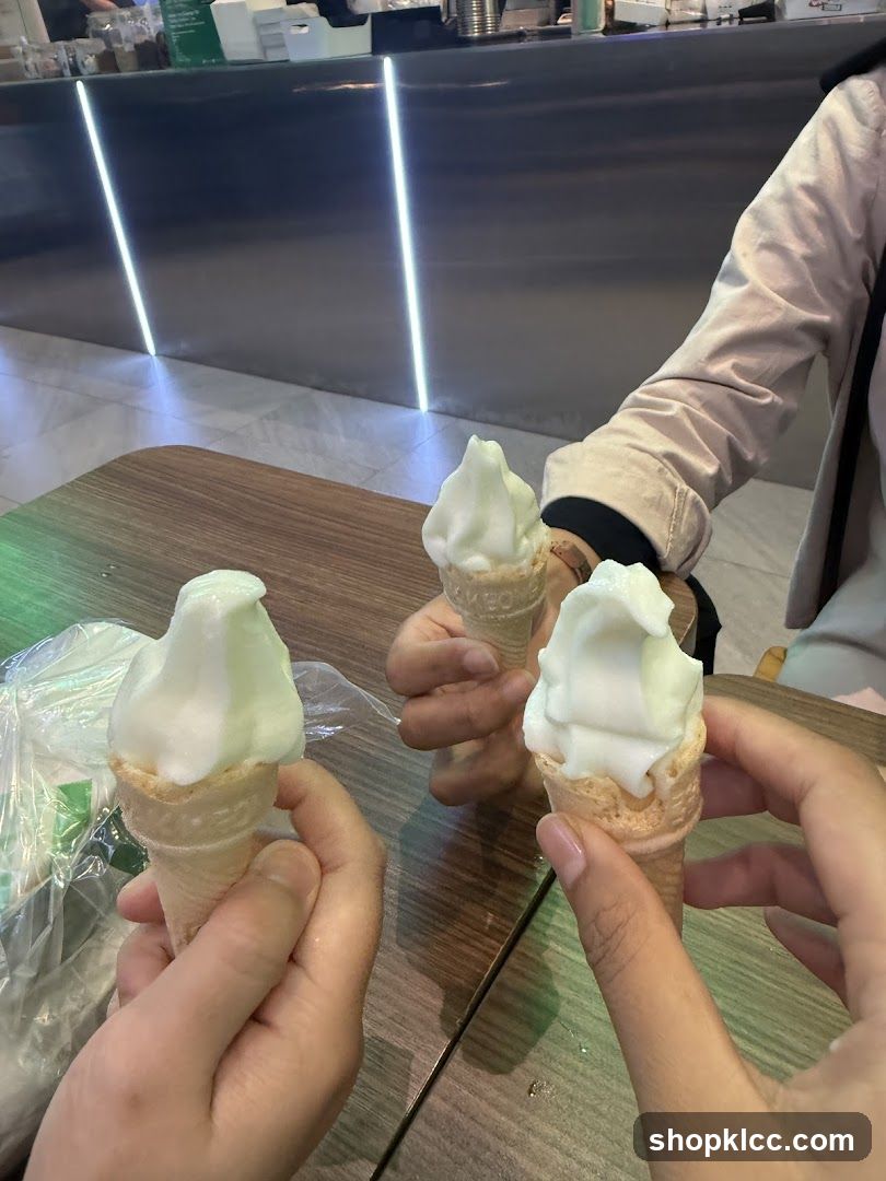 Three ice cream cones