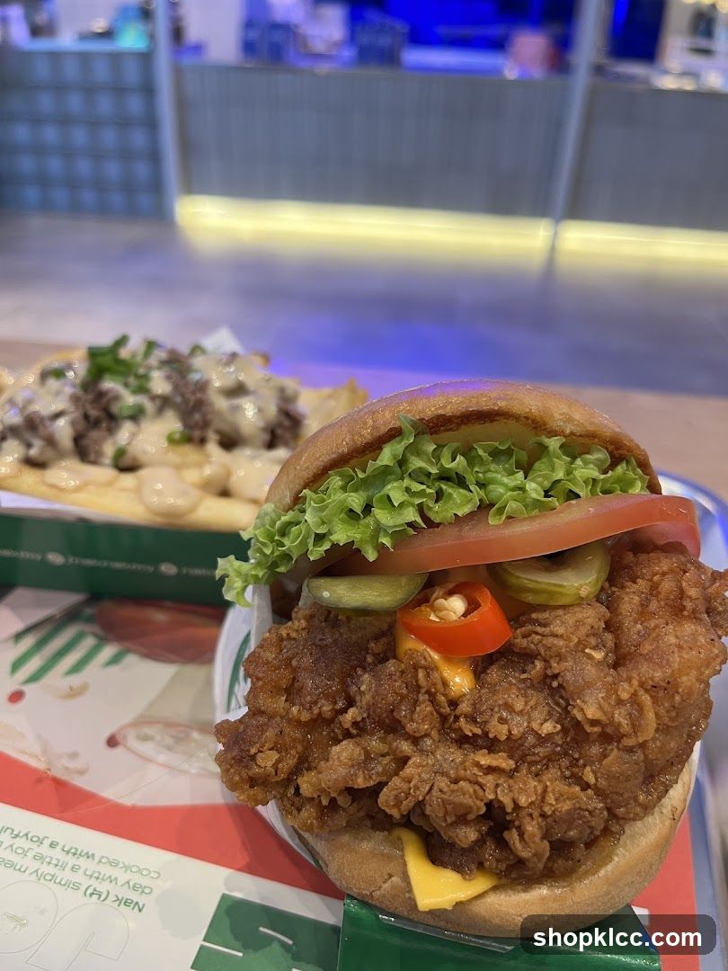 Crispy Chicken Burger and Loaded Fries