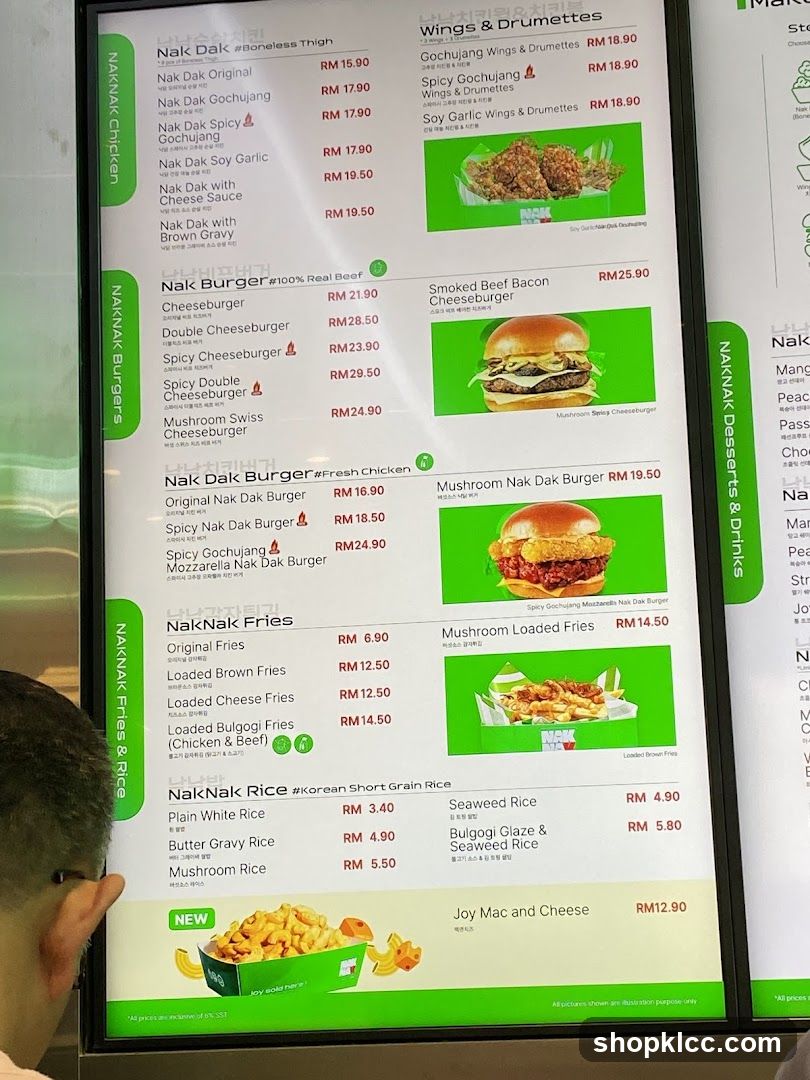 NAKNAK Chicken, Burgers, Fries & Rice Menu