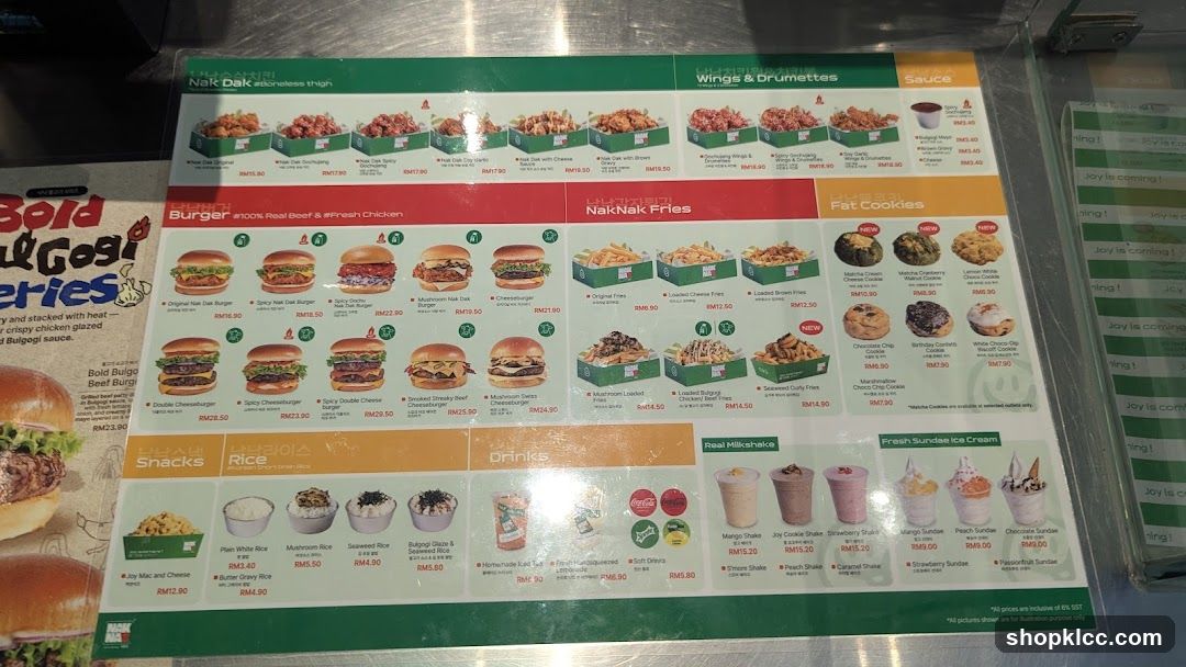 Nak Dak Menu