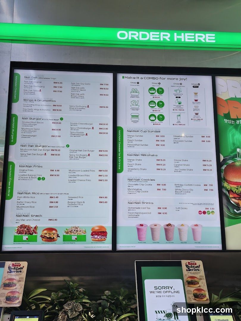 Nak Dak Menu