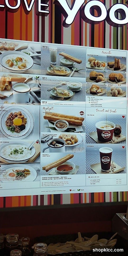 Love YOO Menu
