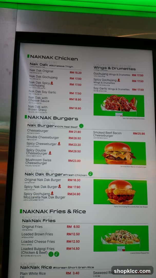 NAKNAK Chicken Menu